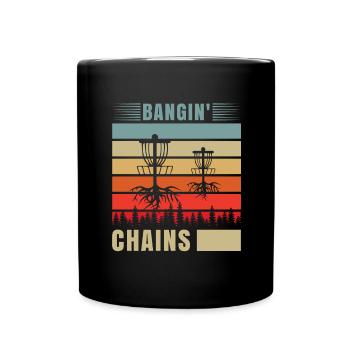 Disc Golf Disc Golf Frisbee Tree Basket Drop - Full Colour Mug - black - Front
