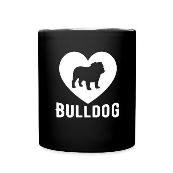Life is better bulldog dog dog owner - Full Colour Mug - black - Front