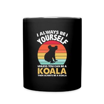 Koala - Tasse einfarbig - Schwarz - Vorne