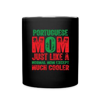 Portugaise Portugaise Mama Portugal Mère - Mug uni - noir - Devant