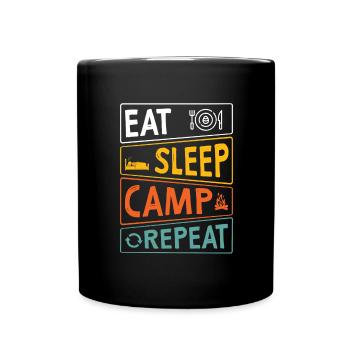 Hiking Camping Outdoor Sayings Camper Wanderer - Full Colour Mug - black - Front