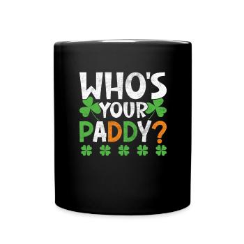Happy Saint Patrick's Day Rainbow Gold Leprechaun - Full Colour Mug - black - Front