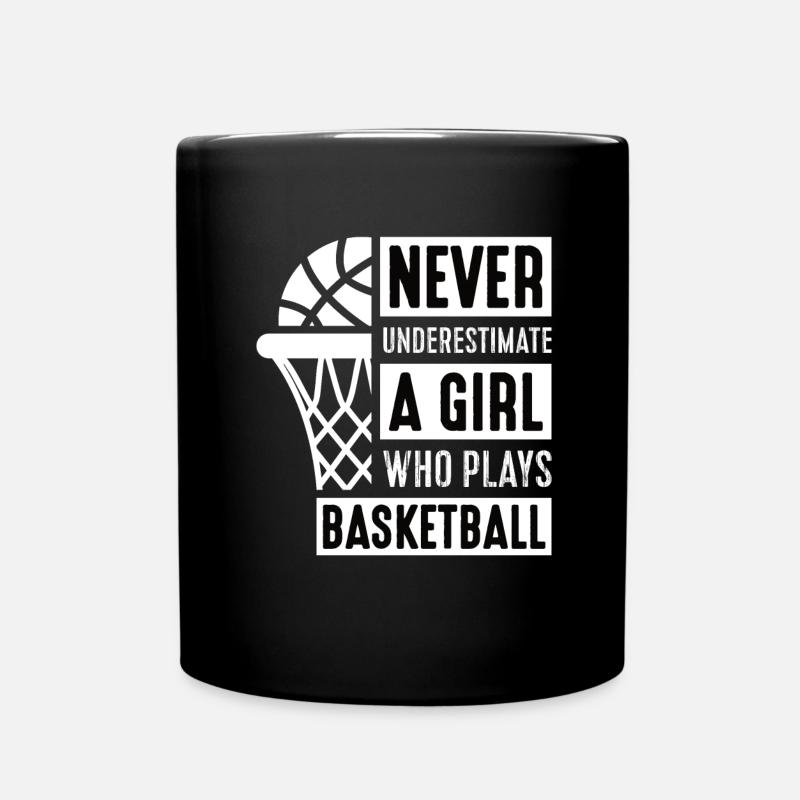 Basketball Mädchen Streetball - Tasse einfarbig - Schwarz