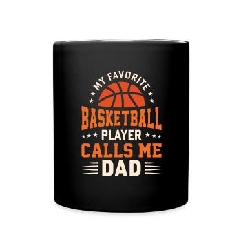 Basketball Father BBall Dribbling Sport Son - Full Colour Mug - black - Front