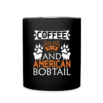 American bobtail Kaffee Trinken Koffein Pfote Hund - Tasse einfarbig - Schwarz - Vorne