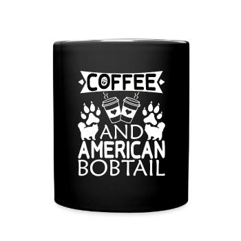 American bobtail Kaffee Trinken Koffein Pfote Hund - Tasse einfarbig - Schwarz - Vorne