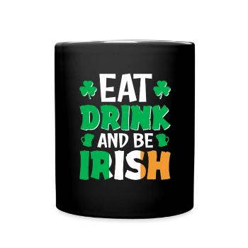 Frohen Saint Patricks Day Regenbogen Gold Kobold - Tasse einfarbig - Schwarz - Vorne