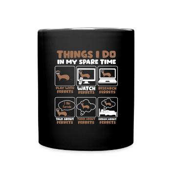 Frettchen - Tasse einfarbig - Schwarz - Vorne