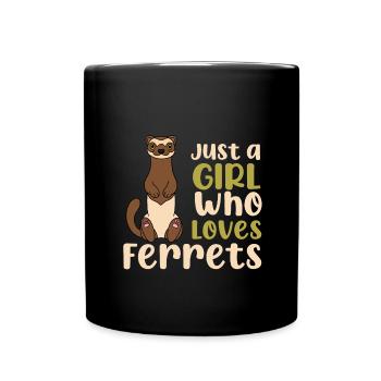 Frettchen - Tasse einfarbig - Schwarz - Vorne