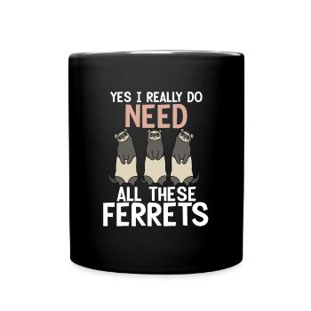 Frettchen - Tasse einfarbig - Schwarz - Vorne