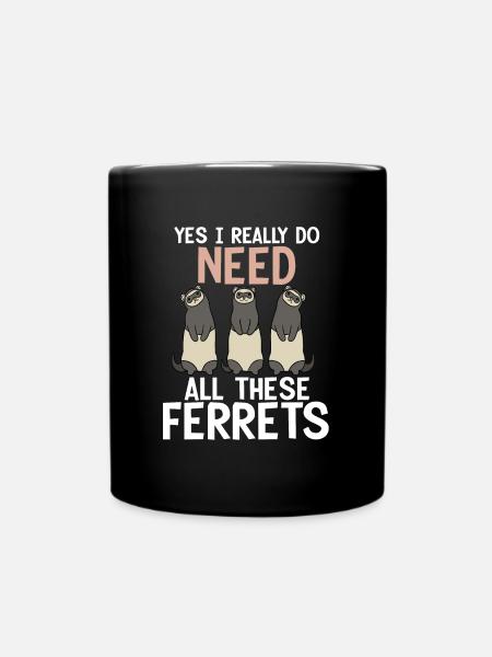 Frettchen - Tasse einfarbig - Schwarz
