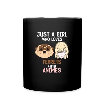 Frettchen - Tasse einfarbig - Schwarz - Vorne