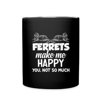 Frettchen - Tasse einfarbig - Schwarz - Vorne