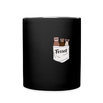 Frettchen - Tasse einfarbig - Schwarz - Vorne