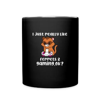 Frettchen - Tasse einfarbig - Schwarz - Vorne