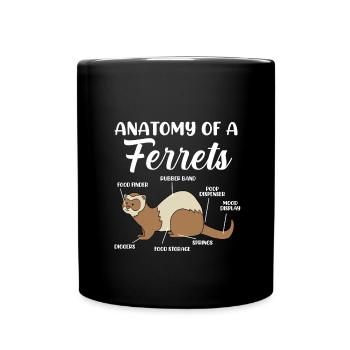 Frettchen - Tasse einfarbig - Schwarz - Vorne