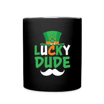 Happy Saint Patrick's Day Rainbow Gold Leprechaun - Full Colour Mug - black - Front