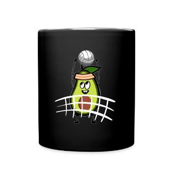 Volleyball Avocado - Tasse einfarbig - Schwarz - Vorne