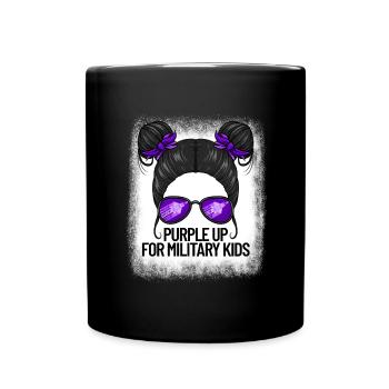 Violet pour les enfants militaires Fille violette sur - Mug uni - noir - Devant