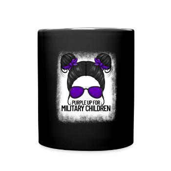 Violet pour les enfants militaires Fille violette sur - Mug uni - noir - Devant