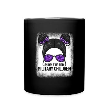 Purple for military cheetahs purple - Full Colour Mug - black - Front