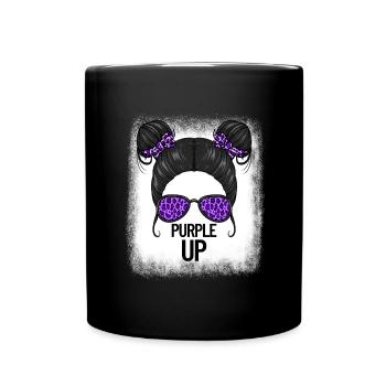 Purple up Cheetah Print Mois de l’enfant militaire - Mug uni - noir - Devant