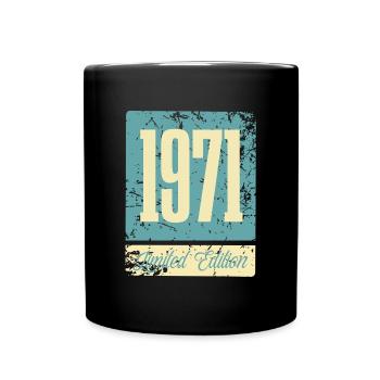 1971 Né Anniversaire Année de naissance - Mug uni - noir - Devant