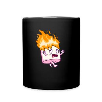 Marshmallow on Fire Smores Camping Campfire Smores - Full Colour Mug - black - Front