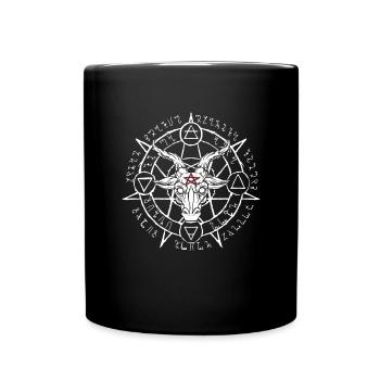 Satanic Goat's Head Baphomet Devil Worshipper - Full Colour Mug - black - Front