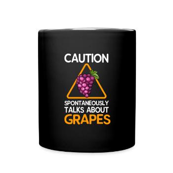 Traube Trauben Wein Geschenk - Tasse einfarbig - Schwarz - Vorne