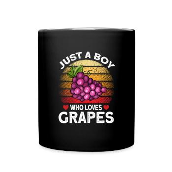Traube Trauben Wein Geschenk - Tasse einfarbig - Schwarz - Vorne