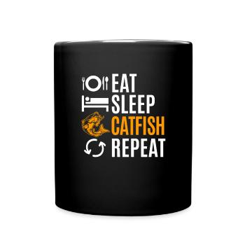 Catfish Fish Fishing Gift - Full Colour Mug - black - Front