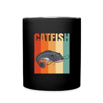 Catfish Fish Fishing Gift - Full Colour Mug - black - Front