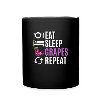 Traube Trauben Wein Geschenk - Tasse einfarbig - Schwarz - Vorne