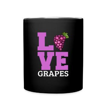Traube Trauben Wein Geschenk - Tasse einfarbig - Schwarz - Vorne