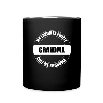Grandma Pensioner Grandma Grandson Granddaughter Grandma - Full Colour Mug - black - Front