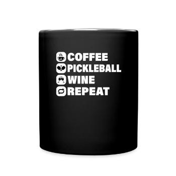 Pickleball Paddle Player Café Raquette Vin - Mug uni - noir - Devant