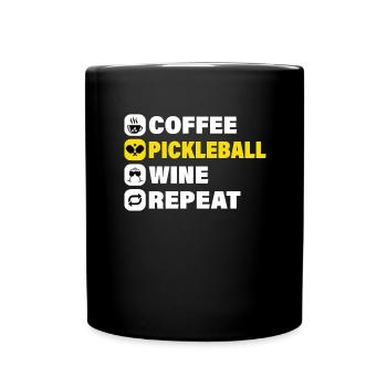 Pickleball Paddle Player Café Raquette Vin - Mug uni - noir - Devant
