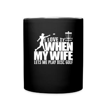 Disc Golf Disc Golf Frisbee Tree Basket Drop - Full Colour Mug - black - Front