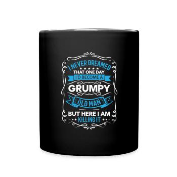 Opa Geschenkidee Opa weiß alles Spruch Großvater - Tasse einfarbig - Schwarz - Vorne