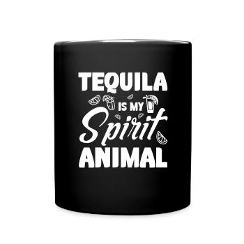 Tequila, citrons verts, citrons et soleil - Mug uni - noir - Devant