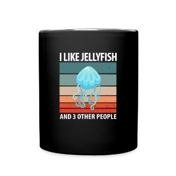 J’aime les méduses et 3 autres personnes - Mug uni - noir - Devant