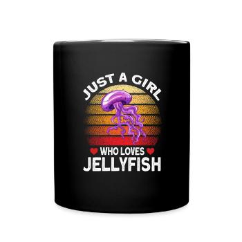 Juste une fille qui aime les méduses - Mug uni - noir - Devant