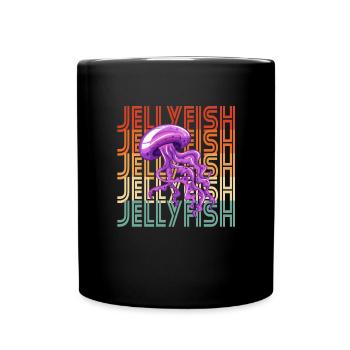 Méduses rétro - Mug uni - noir - Devant