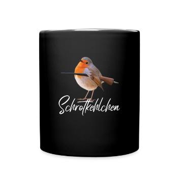 Schrotkehlchen Meme Vogel Rotkelhlchen - Tasse einfarbig - Schwarz - Vorne