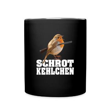 Schrotkehlchen Meme Vogel Rotkelhlchen - Tasse einfarbig - Schwarz - Vorne