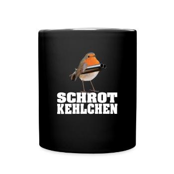 Schrotkehlchen Meme Vogel Rotkelhlchen - Tasse einfarbig - Schwarz - Vorne