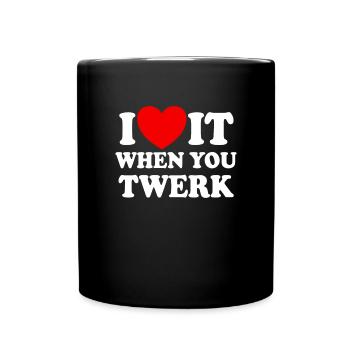 Ich liebe es, wenn du rotes Herz tanzen hast - Tasse einfarbig - Schwarz - Vorne