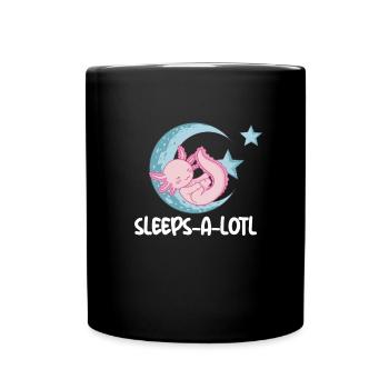 Schl�ft-a-lotl schlafende axolotl kinder axolotlLi - Tasse einfarbig - Schwarz - Vorne