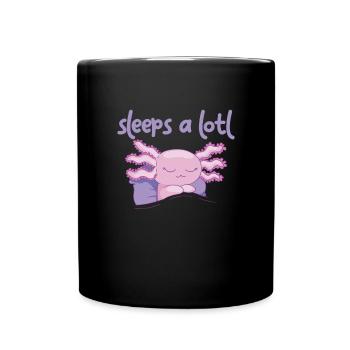 Schl�ft-a-lotl schlafende axolotl kinder axolotlLi - Tasse einfarbig - Schwarz - Vorne